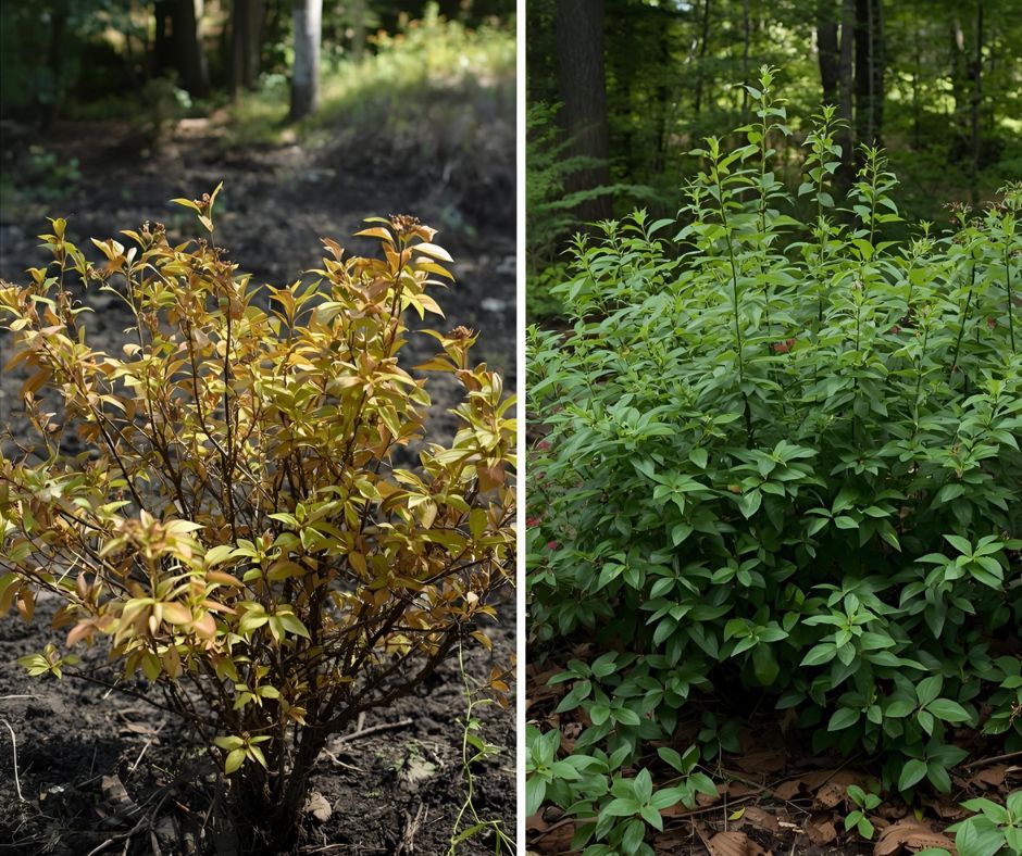 Väärä kasvupaikka vs.  oikea kasvupaikka