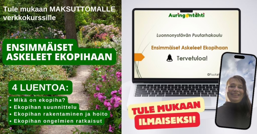 Maksuton kurssi ensiaskeleet ekopihaan